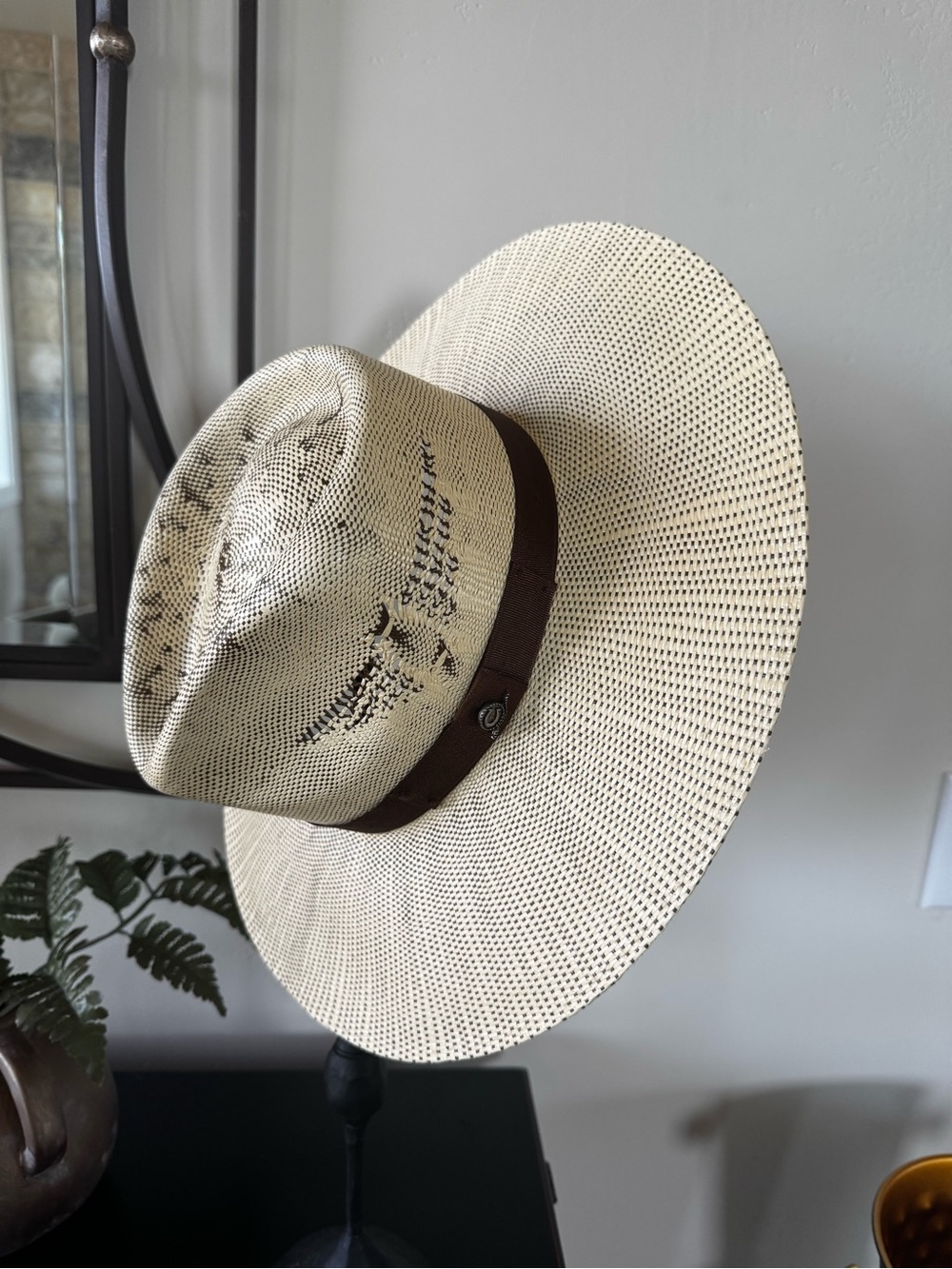 Charlie Horse Straw Hat with Dark Brown Trim